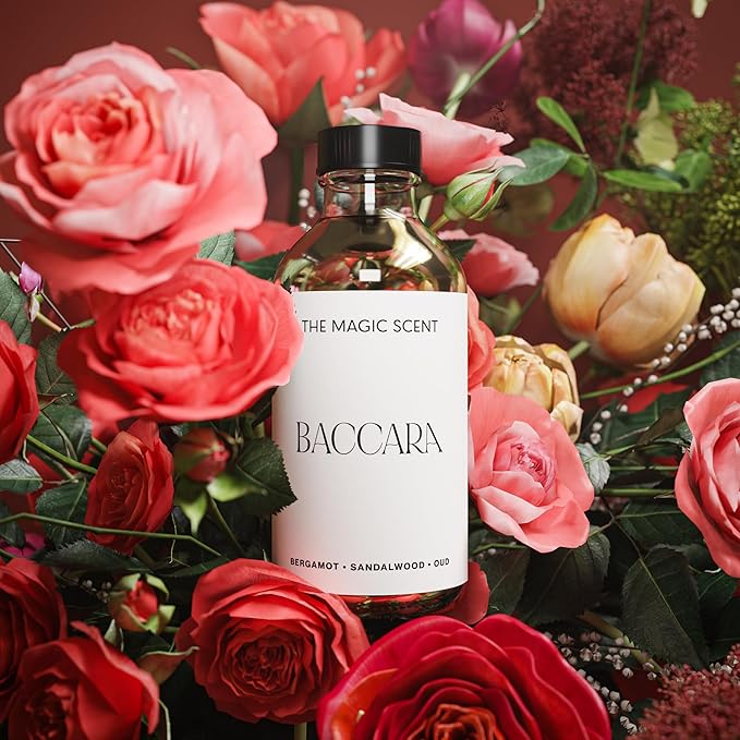 The Magic Scent Baccara Diffuser Oil - Hotel & Home Luxury Scents Inspired by Baccarat Rouge - Diffuser Oil Scents for Home Designed for Use in All Diffusers - 16.9 fl oz, 500 mL