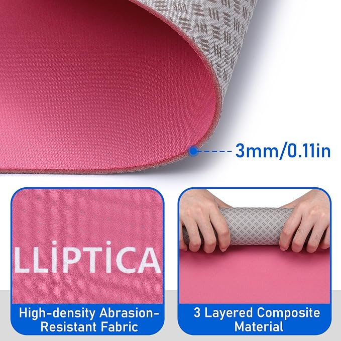 TOBWOLF Non-Slip Workout Mat for Ellipse Leg Exerciser, Ellipse Machine Mat, Exercise Mat for Under Desk Ellipticals, Suitable for Electric Seated Foot Pedal Exerciser, Stability & Floor Protection