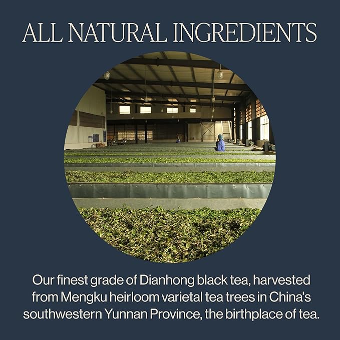 Rishi Tea Golden Yunnan Black Tea - Organic, Loose Leaf Tea, Smooth & Rich Ancient Chinese Tea, Energizing & Caffeinated - 16 Ounces, 56+ Servings