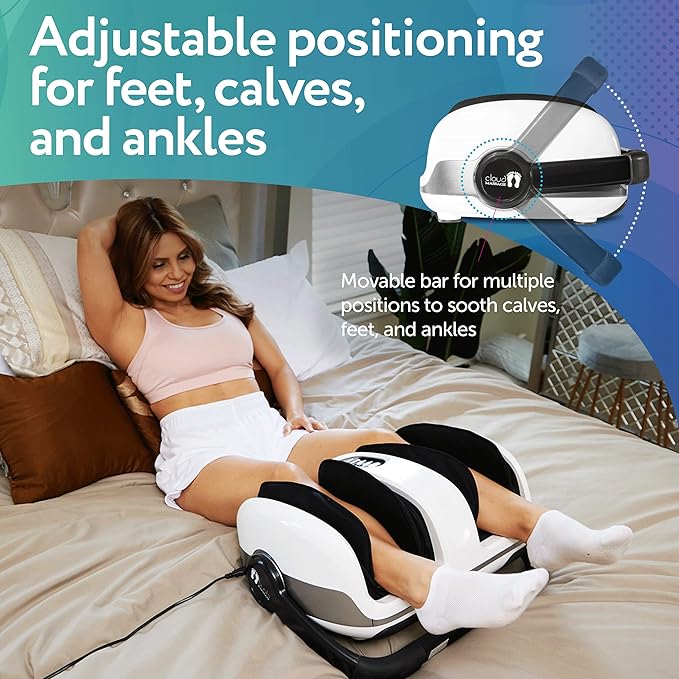 Cloud Massage Shiatsu Foot Massager with Heat - Feet Massager for Relaxation, Plantar Fasciitis Relief, Neuropathy, Circulation, and Heat Therapy - (White - No Remote)