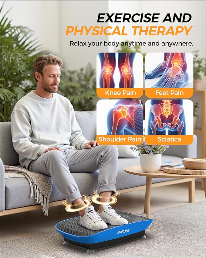 Vibration Plate Exercise Machine, Fitness Platform Shaking Full Body, Vibration Plate for Lymphatic Drainage,Motor Speed Control , Home Training Equipment for Weight Loss & Toning
