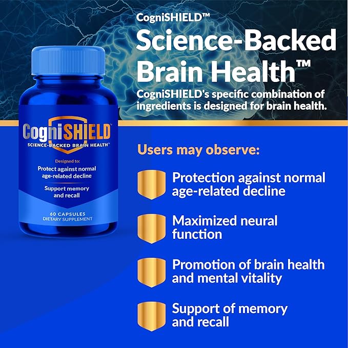 Brain Health Supplement - 60 Count - Support Strong Memory, Recall - Protect Against Normal Age-Related Cognitive Decline