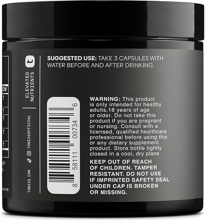 Toniiq Ease with DHM - Full Liver Support for a Night Out - 120 Capsules - 50x Super Concentrated Extract