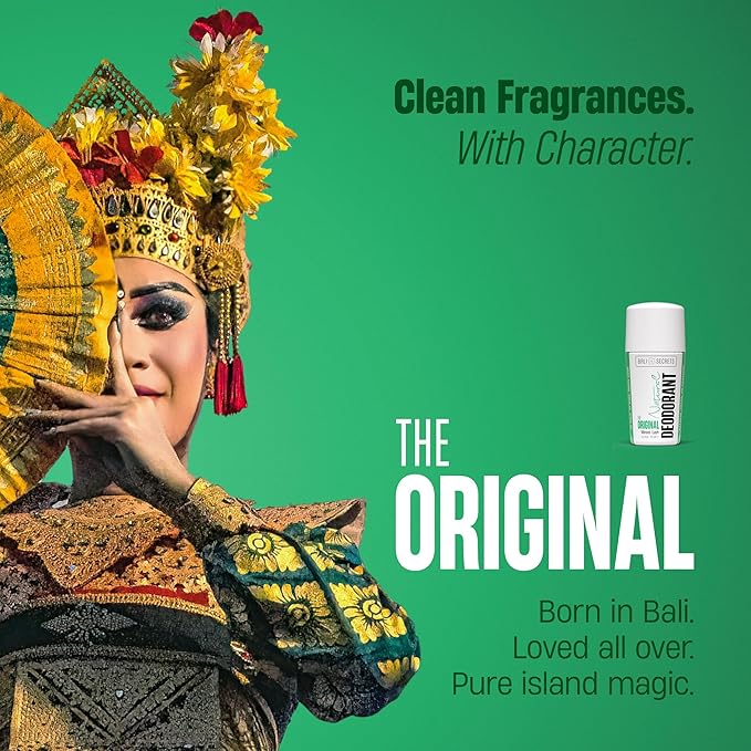 Bali Secrets Natural Deodorant for Women & Men. Nonsense Free. Clean Formula for Sensitive Skin. Strong & Reliable Odor Protection. No Synthetic Aluminum. Organic & Vegan [THE ORIGINAL]
