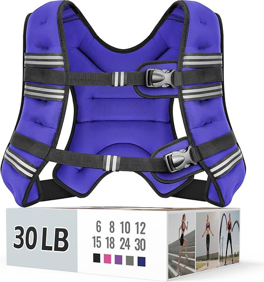 Weighted Vest for Women & Men with Reflective Stripe and Adjustable Buckle, Comfortable & Durable Rucking Vest for Walking, Running & Strength Training
