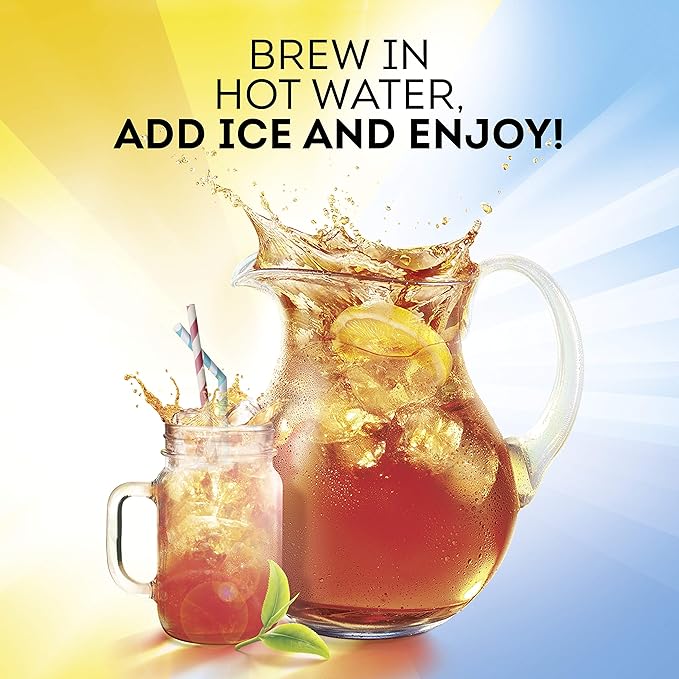 Lipton Family-Sized Black Iced Tea Bags, Southern Sweet Tea 22 ct (Pack of 6)