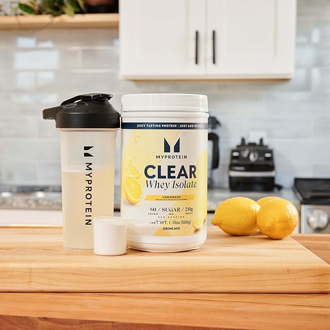 Myprotein Clear Whey Isolate Protein Powder, 1.1 Lb (20 Servings) Lemonade, 20g Protein per Serving, Naturally Flavored Drink Mix, Daily Protein Intake for Superior Performance