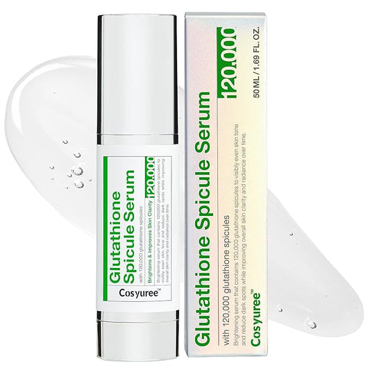 Glutathione Spicule Serum | 120,000 Micro Spicules for Glass Skin, Radiance Booster | Collagen, Probiotics, Antioxidants, Cica Heartleaf Lightweight Anti-Aging Korean Skincare Serum (1.69 fl.oz.)