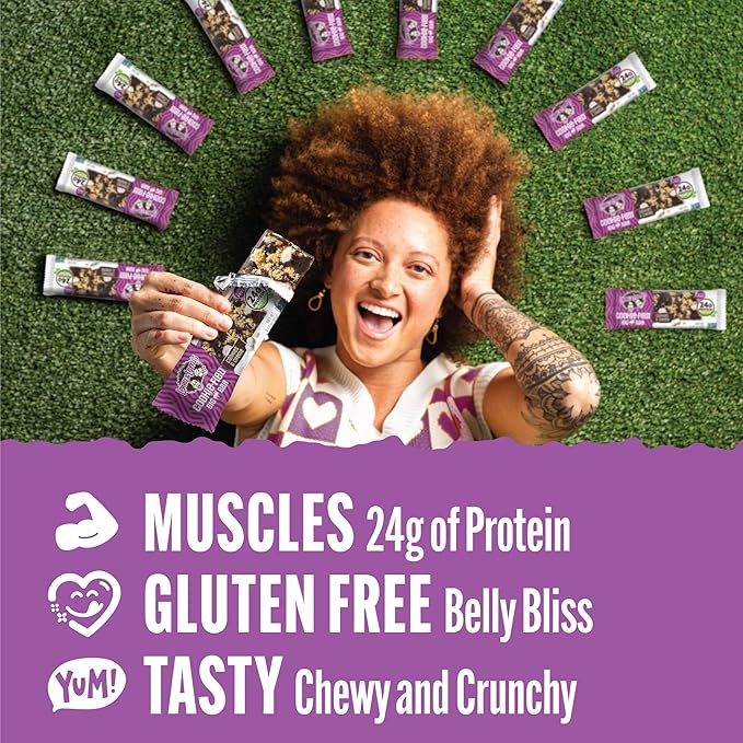 Lenny & Larry's Cookie-fied BIG BAR – Cookies and Creme Vegan Protein Bars 4x90g – Healthy Snacks, 24g Plant Protein & 10g Prebiotic Fiber – Gluten free Power Bar, Vegan