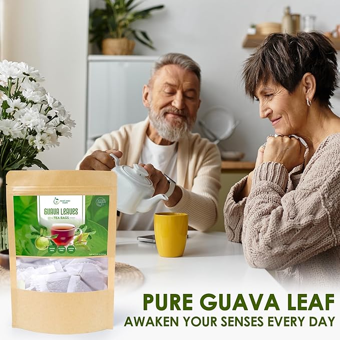 Nhat Anh Farm - Guava Leaf Tea Bags, 100 Teabags - Guava Dried Leaf Tea Bags 100% Natural And Pure , No Chemicals - Additives- Caffeine Free. Herbal Tea for Digestion, Good For Your Health. (Té De Hojas De Guayaba)