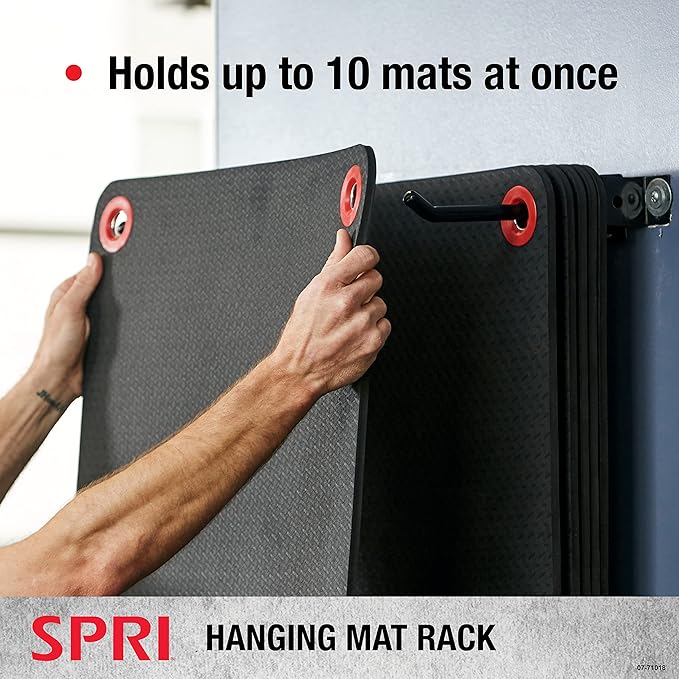 SPRI Hanging Exercise Mat, Fitness & Yoga Mat for Group Fitness Classes, Commercial Grade Quality with Reinforced Holes