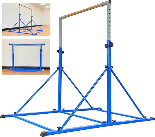 Gymnastic Bar for Kid and Teenage Ages 3-25, 5 FT / 6 FT Base Length, 5 FT / 6 FT Height, Gymnastic Kip Bar Horizontal Bar for Gymnast, Gymnastic Training Equipment for Home and Club Use