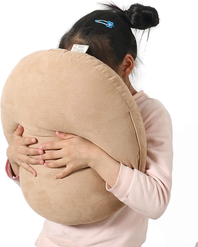 Round Throw Pillows Down-Like Polyester Filling Super Soft Ultra Fluffy Feather-Like Touching Decorative Circle Floor Cushion for Couch Bed Sofa Office Car, 1 Piece (16x16 Inches, Khaki)