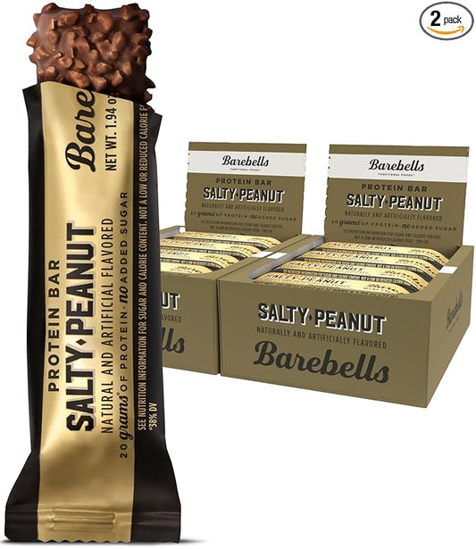 Barebells Salty Peanut Protein Bars, 12 Count,Pack of 2-20g Protein, 1g Sugar Snack Bars…