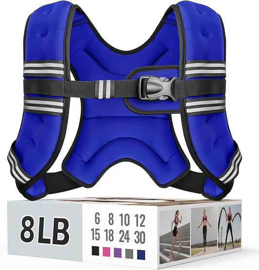 Weighted Vest for Women & Men with Reflective Stripe and Adjustable Buckle, Comfortable & Durable Rucking Vest for Walking, Running & Strength Training