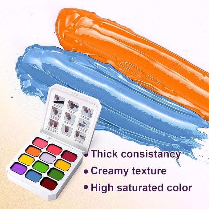 Gradient Painting Gel, 12 Ombre Gel Nail Polish with 100Pcs Nail Sponges &Tweezers for Pigmented Pat Nails Aura Nails French Manicure Soak Off UV Long-lasting Set Palette Electric Carnival