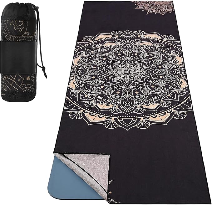MoKo Yoga Towel, Non Slip Hot Yoga Blanket Printing Pattern Quick Dry with Corner Pocket for Bikram, Pilates, Gym Workout, Outdoor Picnic