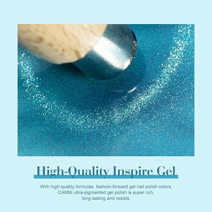 CANNI 8 Pcs 9 ML Cat Eye Gel Nail Polish Set, Red Pink Blue Green Yellow Glitter Rainbow Holographic Cat Eye Gel Polish Kit with Magnet Shimmer Colors Nail Art Manicure Salon DIY Gifts