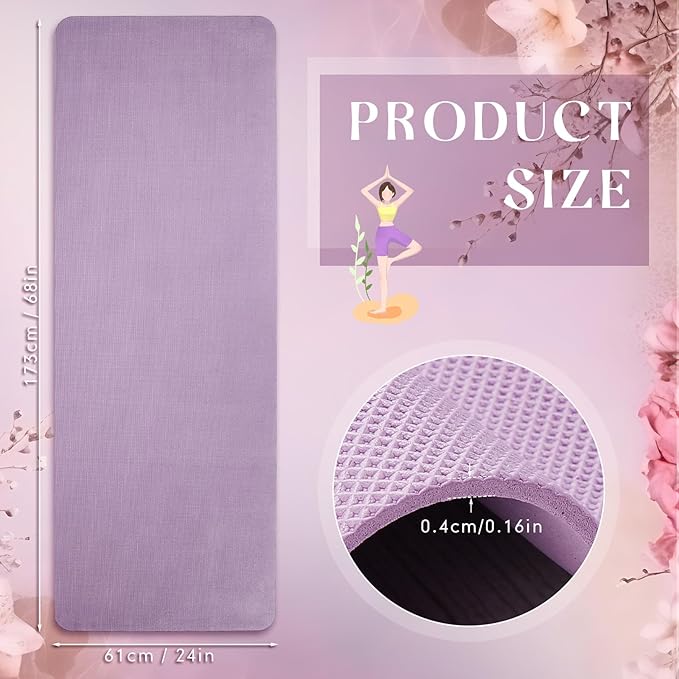 Timgle 6 Pack Yoga Mats Bulk Non Slip Exercise Yoga Mat Thick Anti Slip Tear Resistant Sports Gym for Fitness Stretching Home Workout and Studio