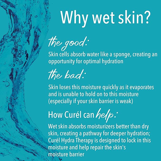 Curel Hydra Therapy In Shower Lotion, Itch Defense Body Moisturizer with Advanced Ceramide Complex, Vitamin E, & Oatmeal Extract, 12 Oz, Pack of 2