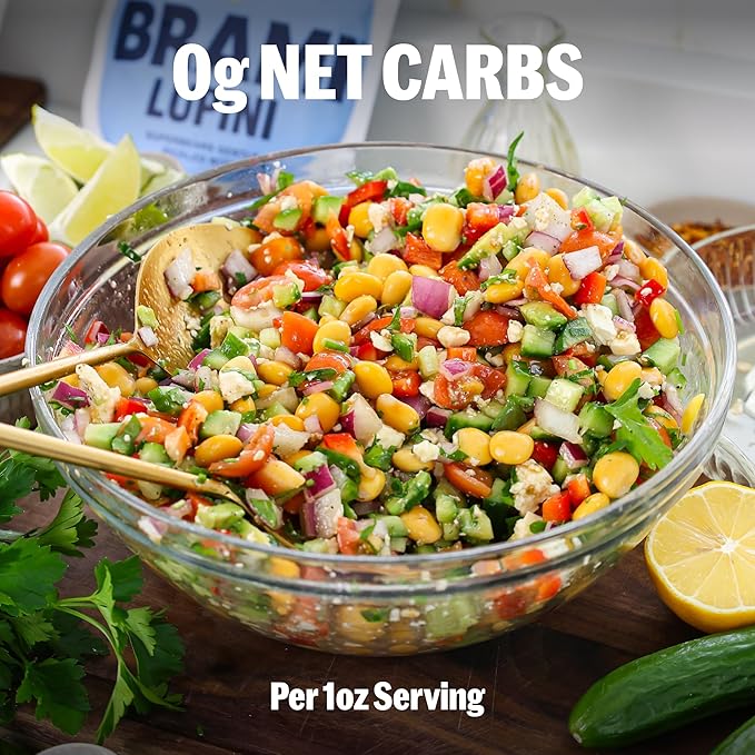 Brami Lupini Beans Snack, Sea Salt & Vinegar | 7g Plant Protein, 0g Net Carbs | Vegan, Vegetarian, Keto, Plant Based, Mediterranean Diet | 1.1 Ounce (Pack of 8)