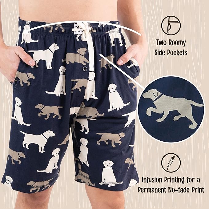 Lazy One Pajama Shorts for Men, Men's Pajama Bottoms, Sleepwear