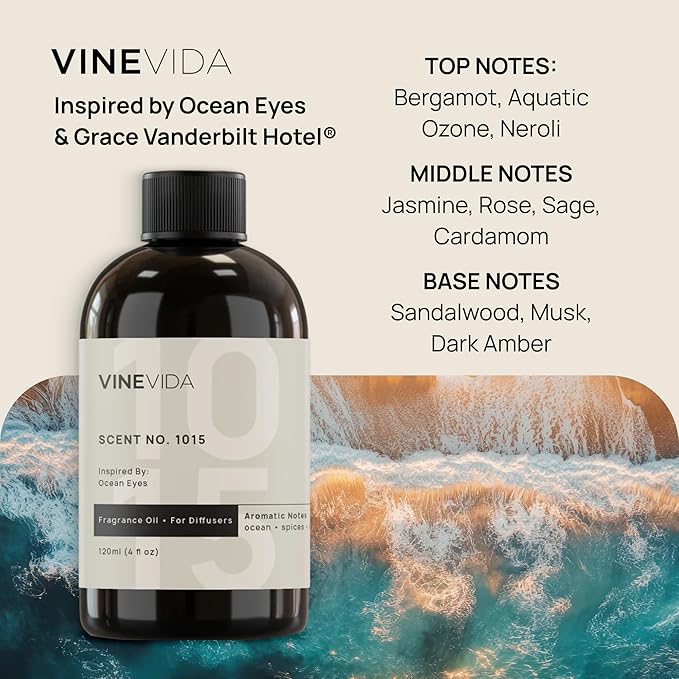 VINEVIDA (32oz) Hotel Fragrance Collection Diffuser Oil - Hotel Scents Diffusers for Home - Cold Air Diffuser Oil - Hotel Scent Essential Oil - Scent No.1015 Inspired by Grace Vanderbilt Hotel