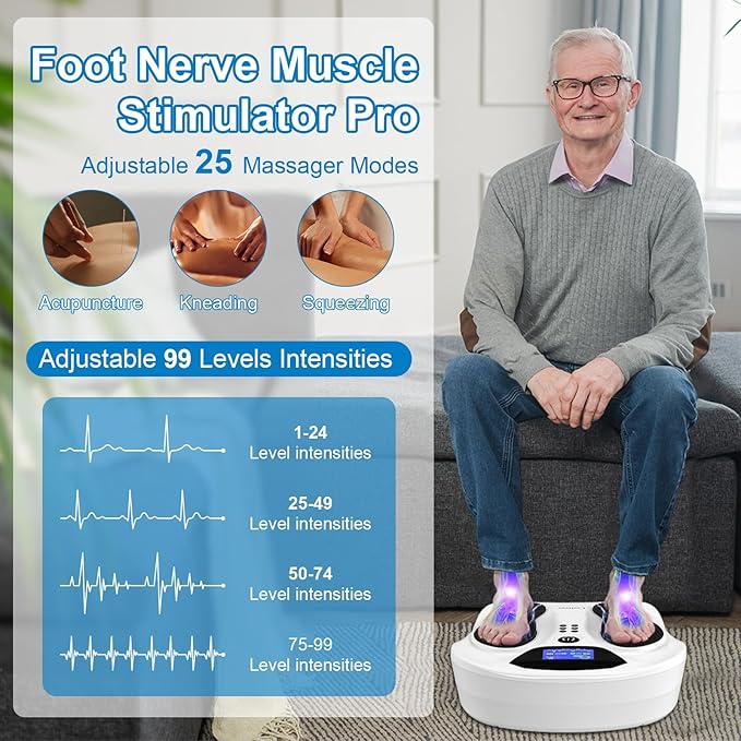 Creliver Foot Nerve Stimulator Pro+, EMS Foot Massager for Neuropathy Pain Relief for Feet, Leg Massager forCirculation, TENS Unit Muscle Stimulator, Gifts for Women Men