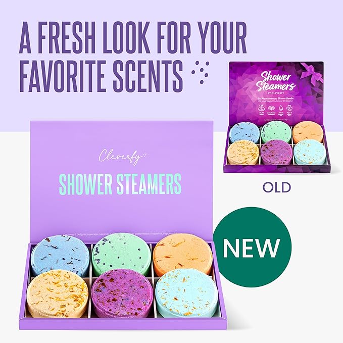 Cleverfy Shower Steamers Aromatherapy – Stocking Stuffers for Women, Teens and Wife – Christmas Gifts for Women and Teen Girls – White Elephant Gifts for Adults – 6 Tablets