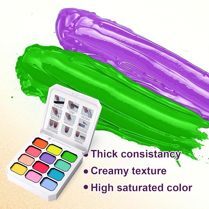 Gradient Painting Gel, 12 Colors Ombre Gel Nail Polish with 100Pcs Nail Sponges &Tweezers for Pigment Pat Aura Nails French Manicure Soak Off UV Long-lasting Set Palette Chroma Carnival