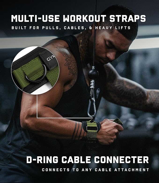 Gymreapers GripLink Lifting Straps – Heavy Duty D-Ring Weight Lifting Wrist Straps with Anti-Slip Silicone Grip Beads, Cushioned & Adjustable Support for Deadlifts, Powerlifting, Cable Machines & Gym Training