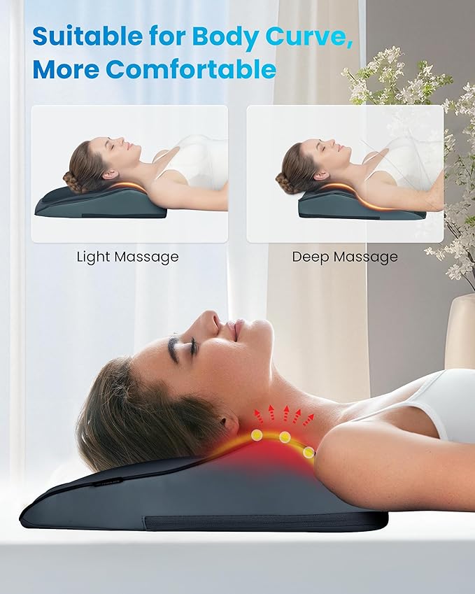 COMFIER Cordless Shiatsu Neck and Back Massager with Heat,Rechargeable Neck Massager for Pain Relief Deep Tissue,Lower Back Massager with Vibration,Massager Pillow for Home Recliner,Gift for Men Women