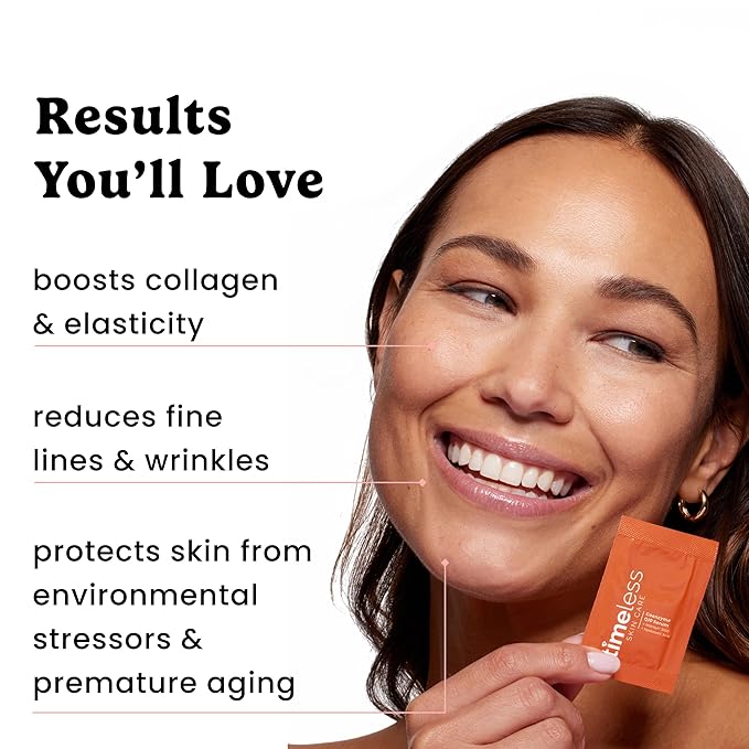 Timeless Skin Care Coenzyme Q10 Serum - Skin Care Serum for Smoothing - Fragrance-Free - Coenzyme Q10 - with Hyaluronic Acid - Pouches