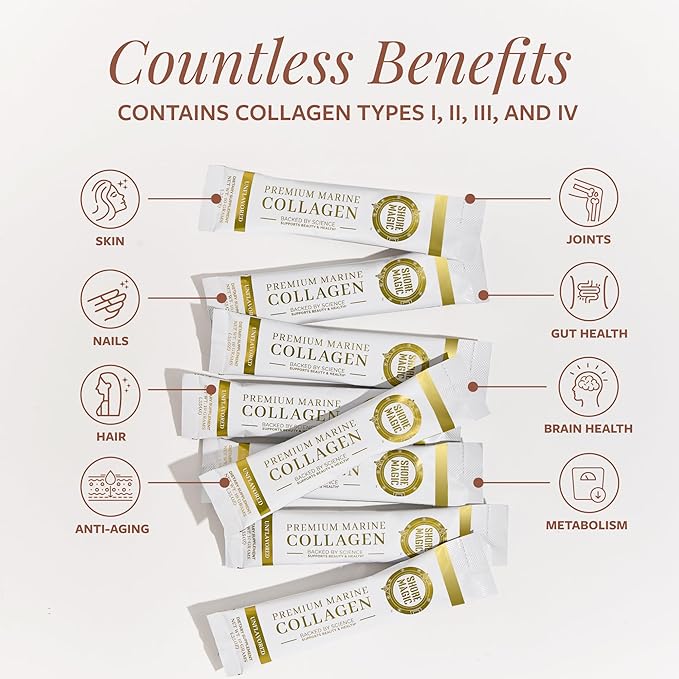 Premium Marine Collagen Powder – Hydrolyzed Type I, II, III & IV Peptides for Skin, Hair, Nails & Joints – Wild-Caught Fish, Kosher, Unflavored, Travel Friendly, 28 Daily Packets