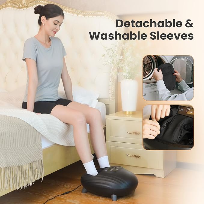 CILI Foot Massager with Heat, Shiatsu Foot Massage Machine for Plantar Fasciitis Neuropathy, 3 Sole & Instep Heating Levels, 3 Intensity Adjustable, Up to Size 14, Gifts for Him Her