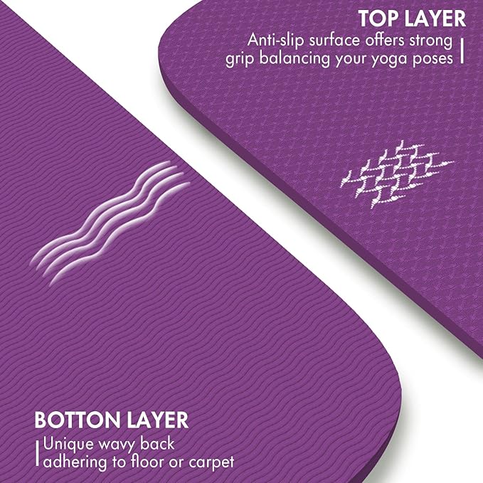 FrenzyBird Large Yoga Mat 6'x 4'（72”x 48”）—1/4" &1/3" Extra Wide Exercise Mat 183cm x 122cm Large Exercise Mat Big Home Yoga Mat Pilates Mat,Non Slip,Thick,TPE Workout Mat,for Women & Men, Yoga, Pilates, Gym and Floor Workouts Pilates