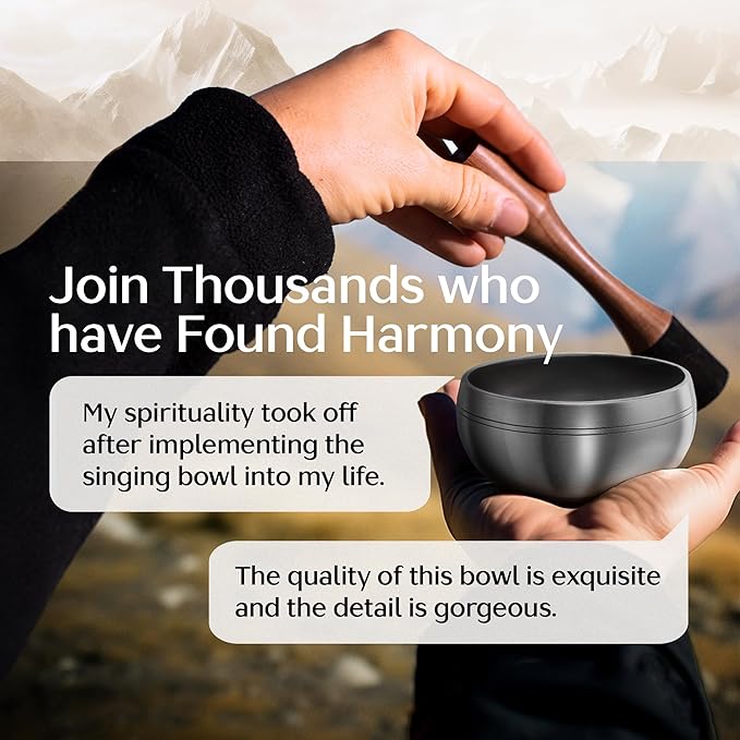Tibetan Singing Bowl Set – Authentic Plain Design – Sound Bowl & Meditation Bowl with Cushion, Mallet & Guide – Bronze Nepali Singing Bowls – Hand-Tuned Meditation Bowl for Relaxation