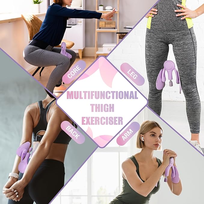 Thigh Trainer for Women, 15-70LB Adjustable Resistance Inner Thigh Exerciser for Pelvic Floor Muscle Repair, Thigh Trainer Kegel Exercise for Shaping, Yoga & Weight Loss at Home Gym