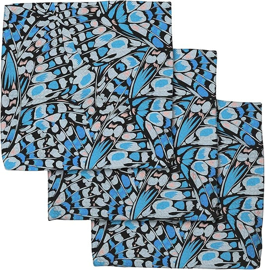 GEOMETRY Kitchen Dish Cloths - Spring & Summer Collection - Premium Dishcloths with Geoweave - Absorbent & Fast Drying Kitchen Towels - Blue Garden Wings, 10" x 10" - 3-Pack