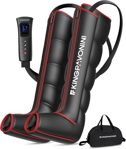 KingPavonini Leg Compression Massager for Circulation, Compression Boots with 6 Modes & 3 Intensities, Full Leg Massager for Circulation and Pain Relief, Recovery Boots Gifts for Men Women