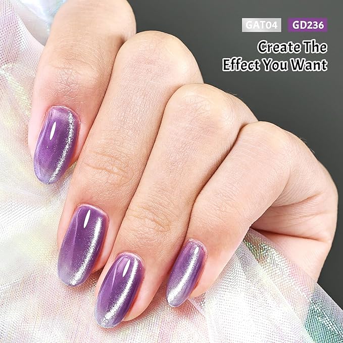 JODSONE 9 PCS Purple Jelly Colors Gel Set Base Coat Top Coat Elegant and Sweet Nail Art Gift DIY at Home