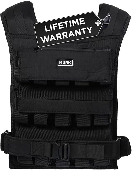 MVRK Weighted Vest Men 15lbs | 25lbs | 35lbs | 45lbs | 65lbs | 80lbs | 100lbs - Weighted Workout Vest With Removable Iron Weights, Heavy Duty Weighted Exercise Vest For Functional Training & Calisthenics - Weight Vest for Men
