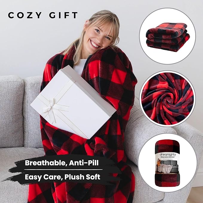 Wearable Blankets for Women, Adult Wearable Blanket Men, Top Christmas Gifts for Women, Wife Birthday Gift Ideas