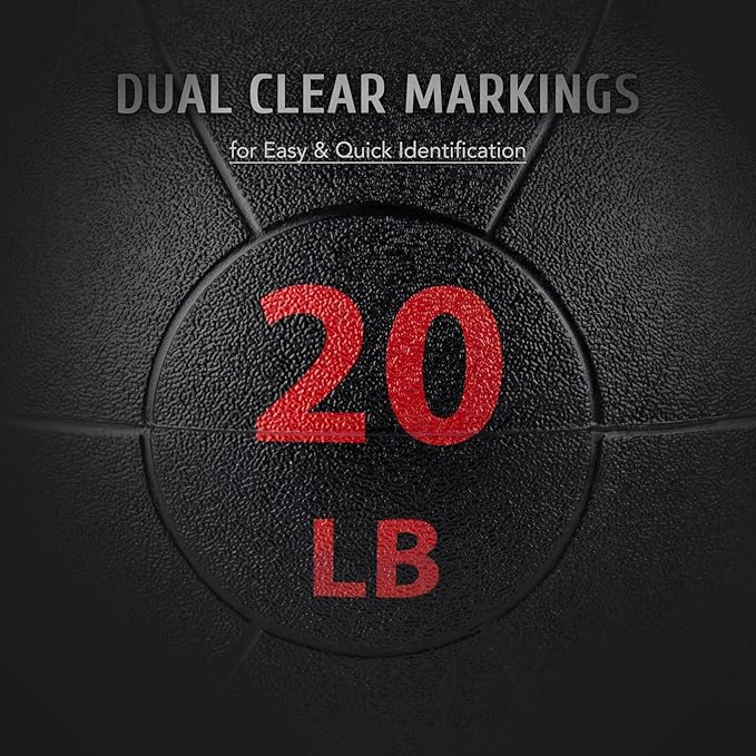 ZELUS Medicine Ball with Dual Grip| 10/20 lbs Exercise Ball |Weight Ball with Handles| Textured Grip Exercise Ball |Strength Training| Core Workouts