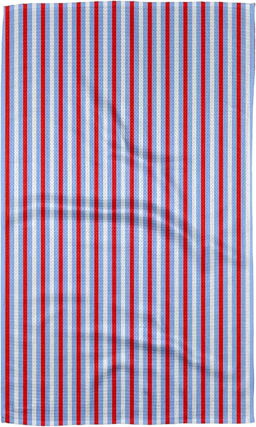 GEOMETRY Kitchen Towels - Quick Dry, Absorbent Microfiber Dish Towels for 4th of July, Memorial Day, Veterans Day, and Holiday Decor - Red, White, and Blue - Liberty Lines