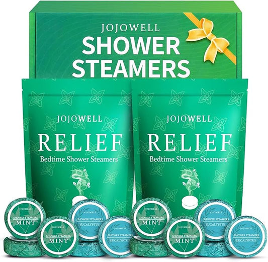 Shower Steamers Aromatherapy - 12 Pack Gifts for Women Men, Shower Bombs with Essential Oils, Eucalyptus for Shower, Relief Nasal Congestion, Birthday, Christmas Stocking Stuffers