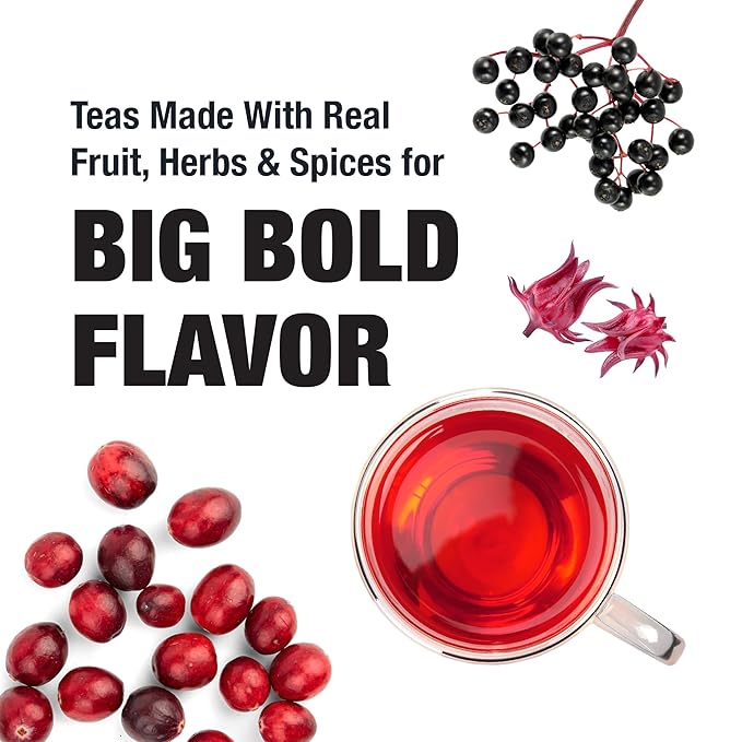 Tiesta Tea - Fireberry Cranberry Hibiscus Loose Leaf Tea, Caffeine-Free, Herbal Blend with Hibiscus, Cranberry, Currants, and Rooibos, Hot or Iced, Refillable Tin, Makes Up to 50 Cups, 5 Ounce