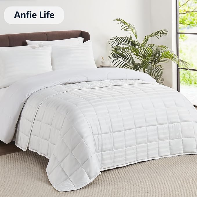 Weighted Blanket Queen Size (60"x80" 12lbs),Ultra Soft and Cozy Cooling Weighted Blanket Queen Size for Adult,Heavy Blanket with Machine Washable Soft Blanket, White