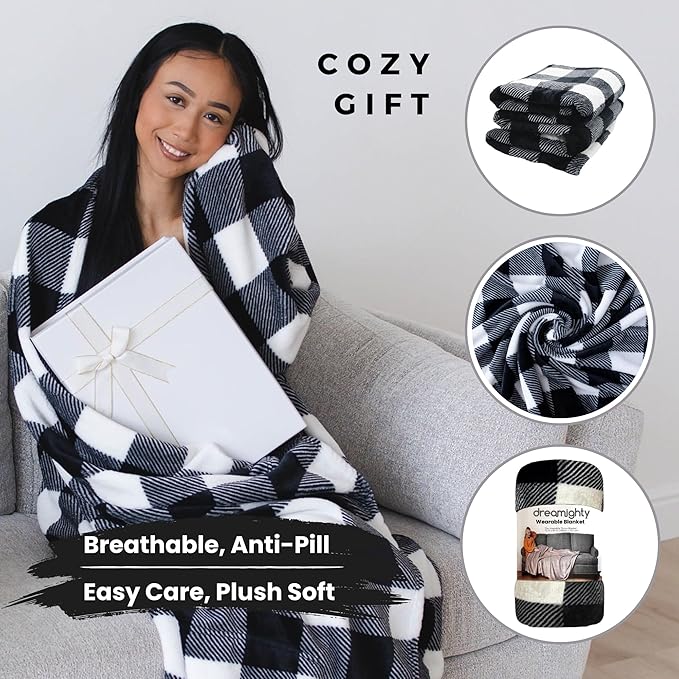 Wearable Blankets for Women, Adult Wearable Blanket Men, Top Christmas Gifts for Women, Wife Birthday Gift Ideas