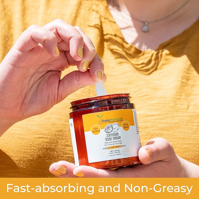 RaGaNaturals Tropical Body Lotion 16fl oz and Body Cream 8fl oz, Ultra Hydrating Moisturizer for Women, Men, Babies and Kids.